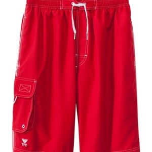 TYR challenger red swim trunk